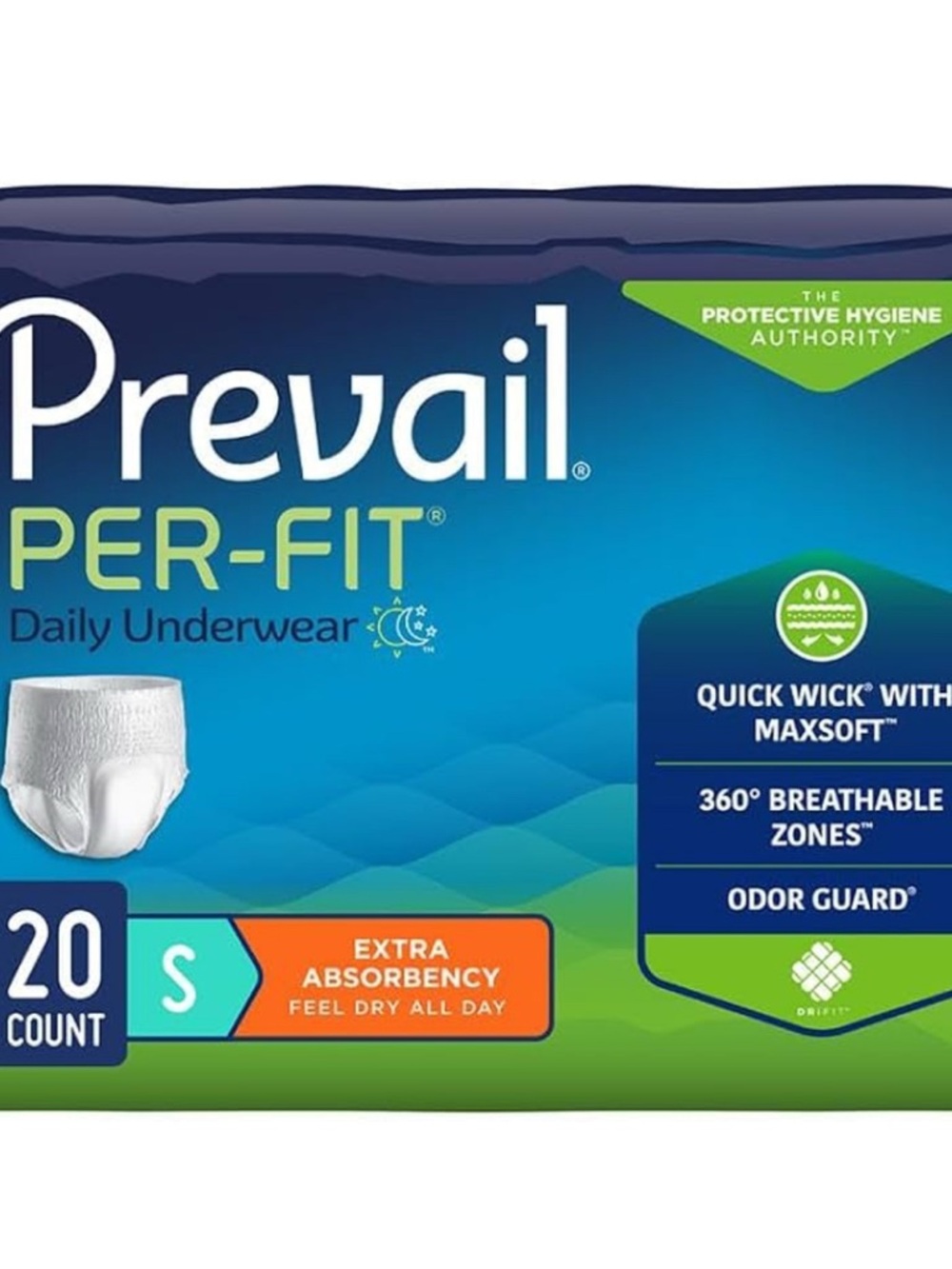 Per-Fit Daily Underwear for Men - Small - White (20 Count)